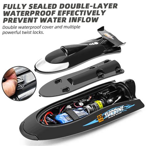 Flytec V009 30KM High Speed RC Jet Boat Black