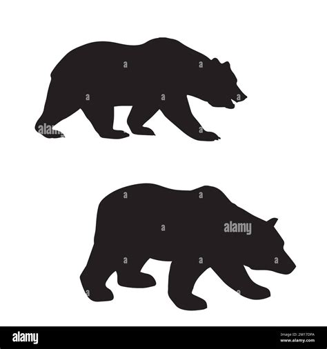 Vector Illustration Of Grizzly Bear Silhouette Stock Vector Image And Art