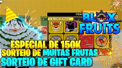 ESPECIAL DE 150K DE INSCRITOS SORTEIO DE FRUTAS GIFT CARD E JOGANDO