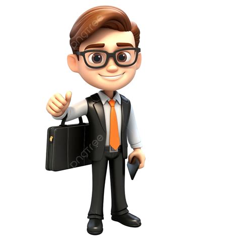 Business Portfolio 3d Character Illustration, 3d, Character, Cartoon PNG Transparent Image and ...