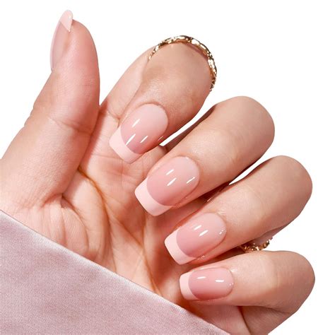 Buy Press On Nails Short Btartbox 30pcs Soft Gel French Tip Press On