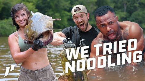 First Time Catfish Noodling With Dan Bailey Hannah Barron Youtube