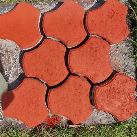 Red Concrete Interlocking Pavers For Pavement Size At