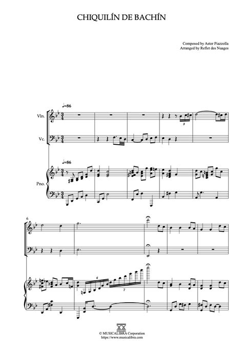 TRIO SHEET MUSIC Chiquilín de Bachín Violin Cello and Piano