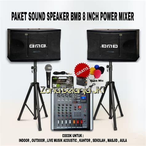 Jual PAKET KARAOKE LIVE MUSIK SOUND SYSTEM BMB SPEAKER 8 INCH POWER