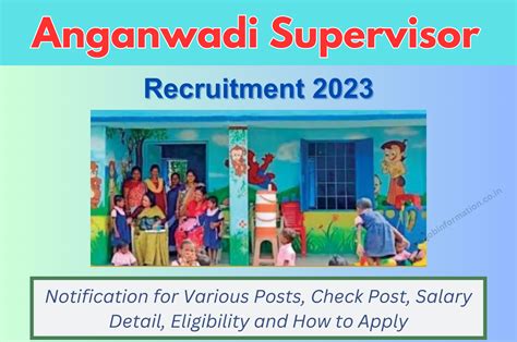 Anganwadi Supervisor Recruitment 2023 Notification For Various Posts