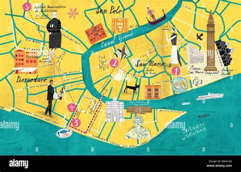 In Una Mappa Di San Marco Sestiere Di Dorsoduro Venezia Foto Stock Alamy