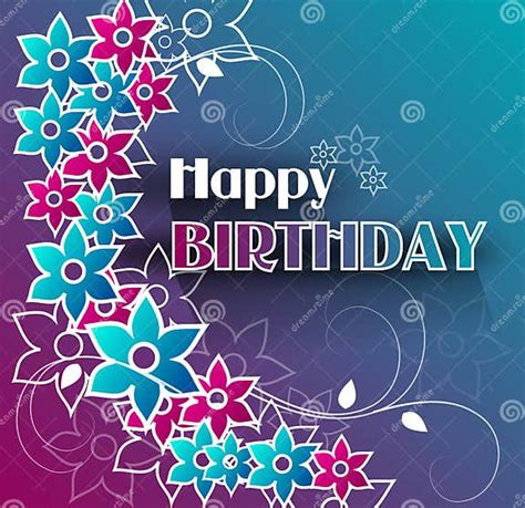 Happy Birthday Card Stock Illustration Illustration Of Spiral 48658725