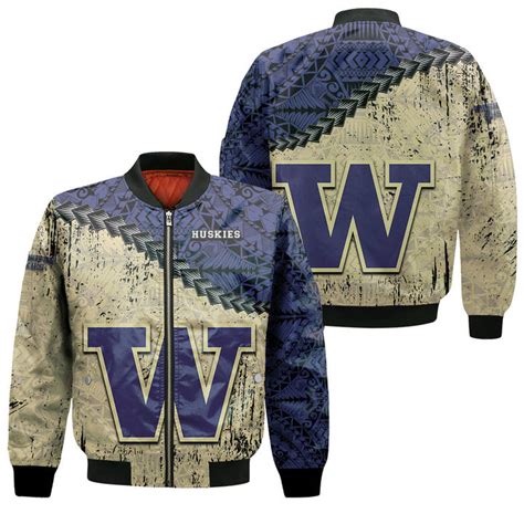 NCAA Washington Huskies Purple Gold Bomber Jacket - DESIGN-TREND