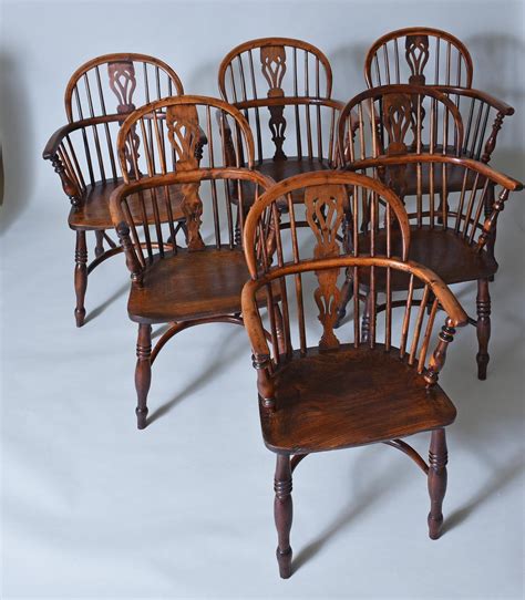 Set Of Yew And Elm Windsor Chairs Bada