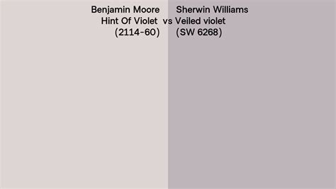 Benjamin Moore Hint Of Violet 2114 60 Vs Sherwin Williams Veiled