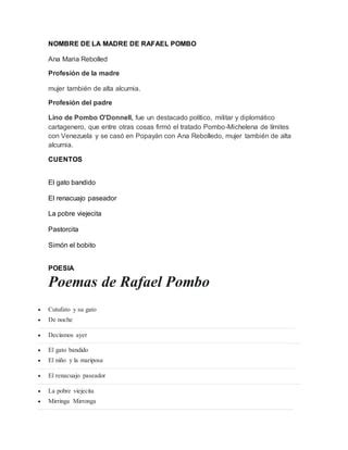 Nombre De La Madre De Rafael Pombo PDF