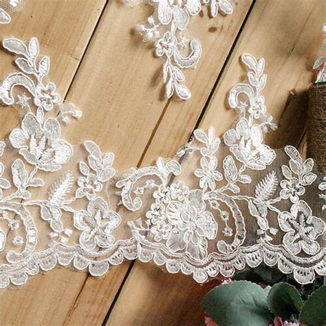 White Or Light Ivory Alencon Lace Trim Ivory Lace Trim Etsy