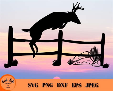 Deer Jumping Silhouette