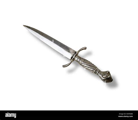 Hunting dagger knife with decorative handle on a white background. Vintage dagger Stock Photo ...