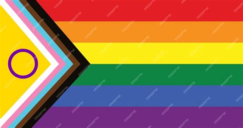 La Bandera Del Orgullo Del Progreso Lgbtq Con La Imagen Vectorial De La