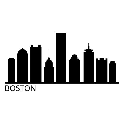 Boston skyline illustrated on a white background 3337113 Vector Art at ...