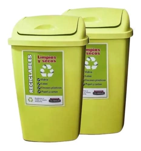 2 Tachos De Residuos Basura 25 Lts T Rebatible Colombraro