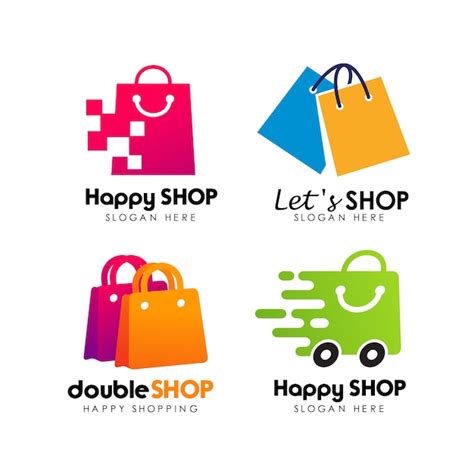 Shopping Store Logo Design Vector Premium Vector