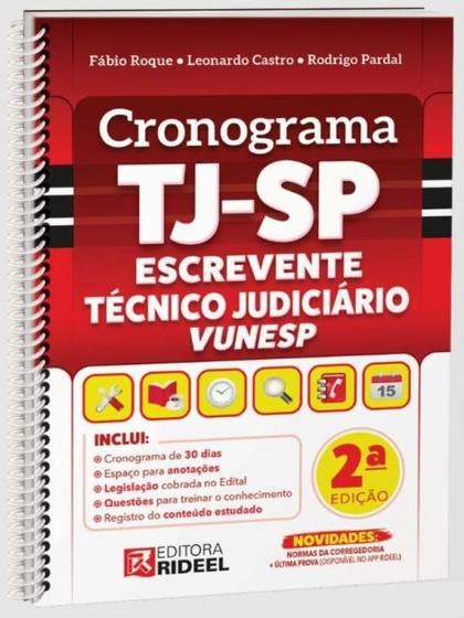 Cronograma tj sp escrevente técnico judiciário vunesp 2023 Livros