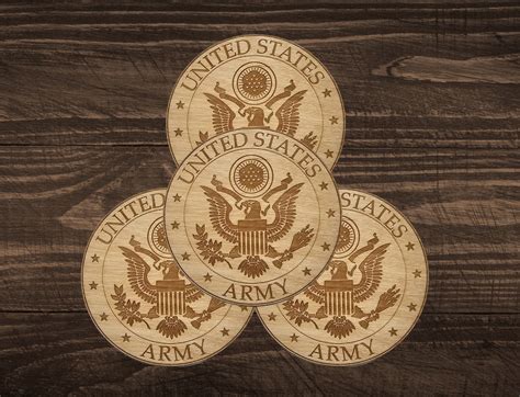 US Army Coaster Set Of 4 Custom Military Veteran Coaster Set Custom