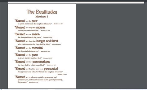 The Beatitudes, Beatitudes Poster, Beatitudes Printable, Matthew 5 ...