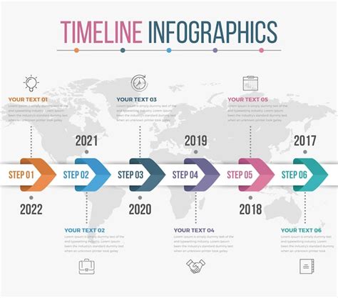 Infografía Horizontal De La Línea De Tiempo Vector Premium