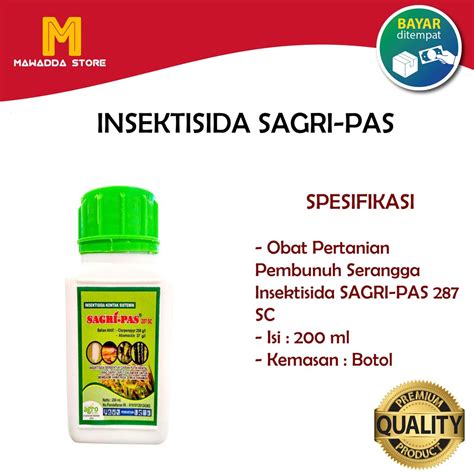 Jual Obat Pertanian Pembunuh Serangga Insektisida SAGRI PAS 287 SC 200