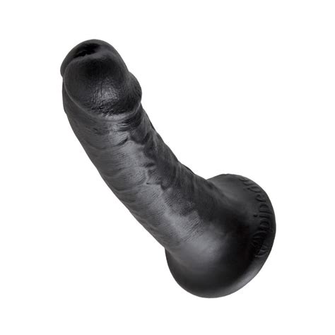 King Cock Dark Dildo Realistico Con Ventosa Curvo Nero Cm Di