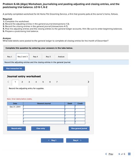 Solved Problem A Algo Worksheet Journalizing And Chegg