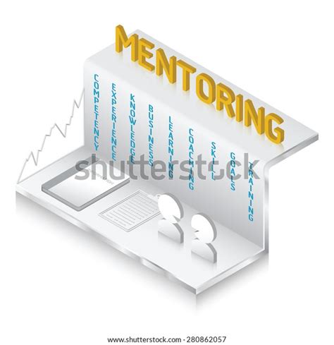 Mentoring Keywords Icons Vector 3d Isometric Stock Vector Royalty Free