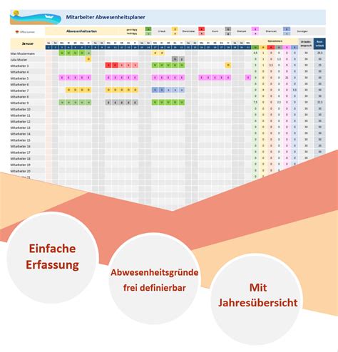 Excel Urlaubsplaner Vorlagen Office Lernen