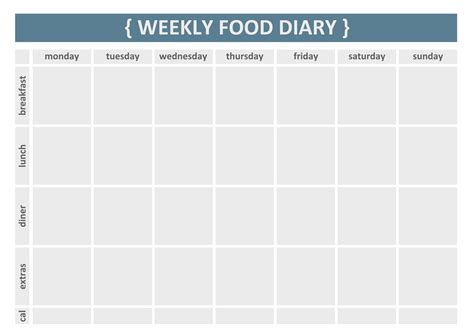 5 Best Images Of Printable Food Diary For Week Printable Weekly Food