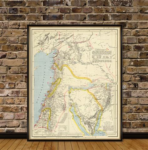 Lebanon Map Syria Map Historical Map Print on Paper or Canvas - Etsy