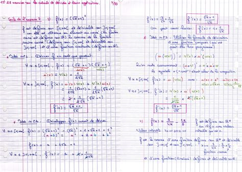 Application De La D Rivation Ere S Exercices Corrig S