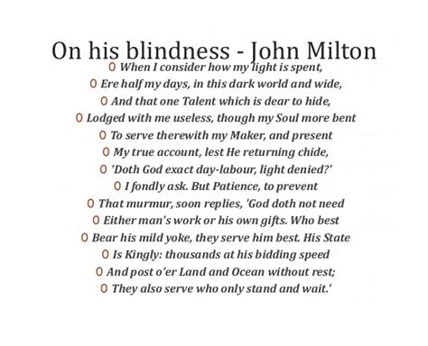 On His Blindness John Milton 16081674 English Grammar A To Z