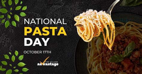 National Pasta Day The Village Advantage