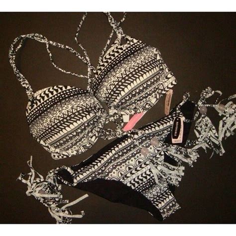 Victoria S Secret Swim Victorias Secret A Bikini Xss Black White Geometric Bead Reversible