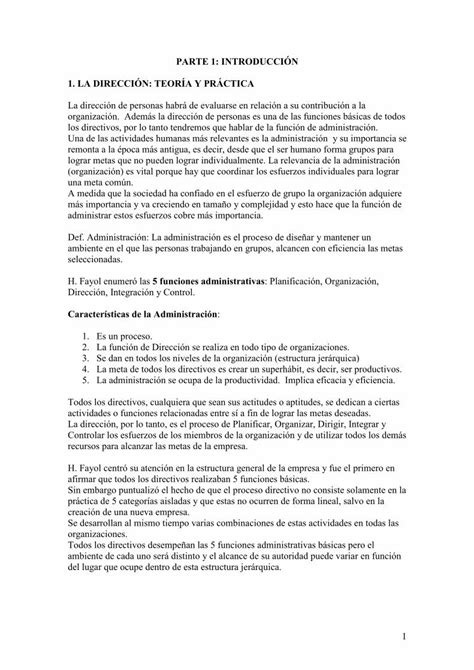 PDF PARTE 1 INTRODUCCIÓN 1 LA DIRECCIÓN TEORÍA Y PDF file1 PARTE