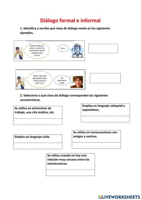 Di Logo Formal E Informal Worksheet Teaching Activities School