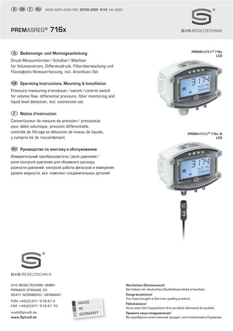 S S Regeltechnik Premasreg Series Operating Instructions Mounting