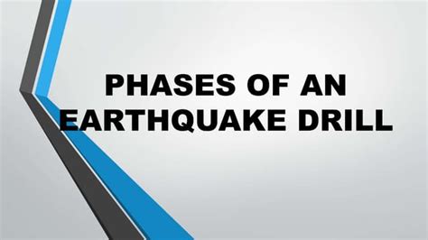 Phases Of An Earthquake Drillpptx