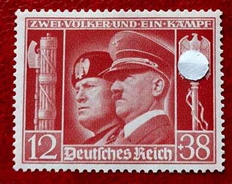 Briefmarke Deutsches Reich Dr Adolf Hitler Mussolini Waffenbr Derschaft