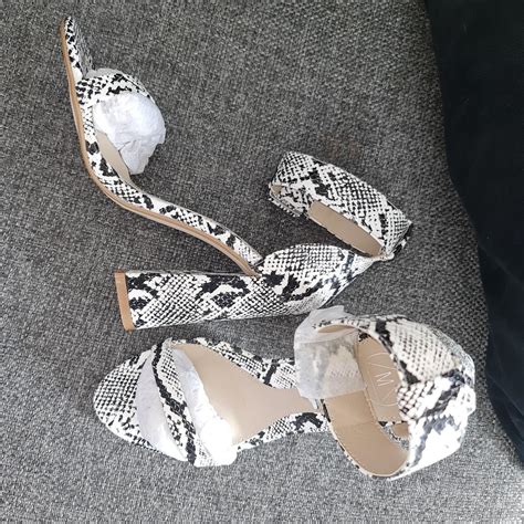 Snakeskin Block Heels Missguided Size 6 Never Been Depop