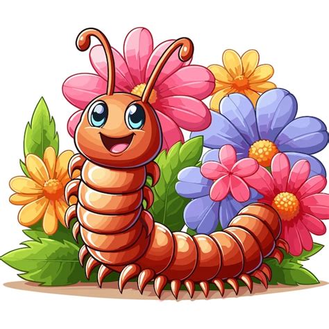 Premium Vector Cute Centipede Vector Cartoon Illustration