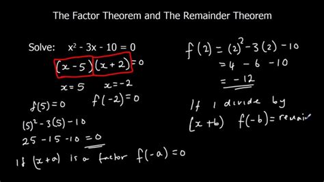 The Factor And Remainder Theorem Rivisiontown