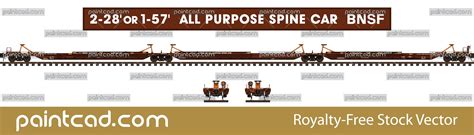 Three articulated intermodal spine cars ownership of BNSF | Intermodal ...