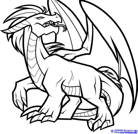 Simple Dragon Outline | Free download on ClipArtMag