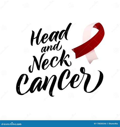 Vector Head And Neck Cancer Awareness Calligraphy Poster Design Stroke Burgundy And Ivory Color