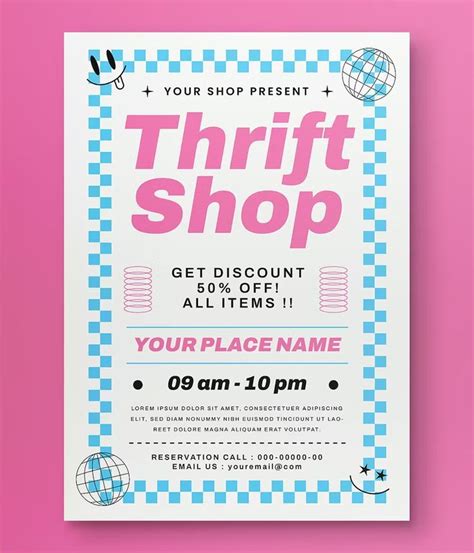 Modern Thrift Shop Sale Flyer Design Psd Ai Graphic Design Fonts